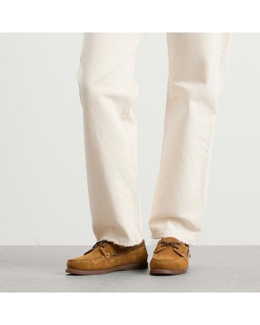 Paraboot Brown Barth Velvet Boat Shoe