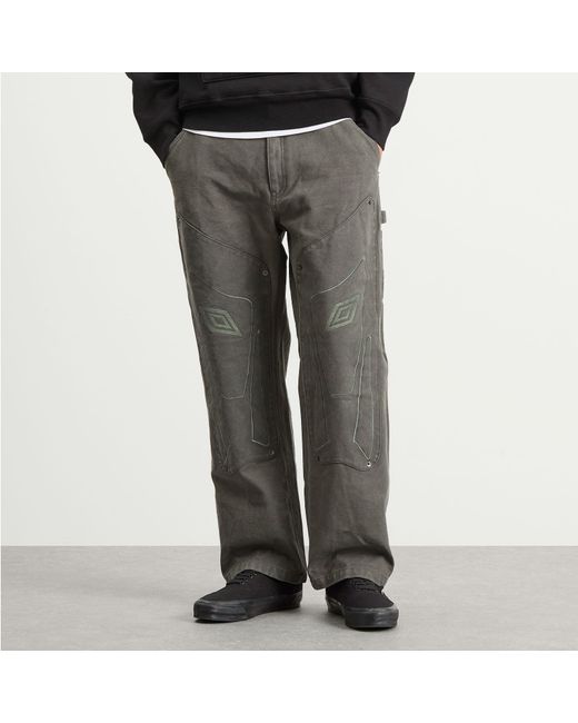 Umbro by Slam Jam Gray Shinguard Canvas Pants for men