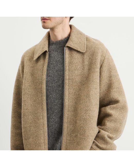 Jil Sander Natural Felted Wool Melange Zip Up for men