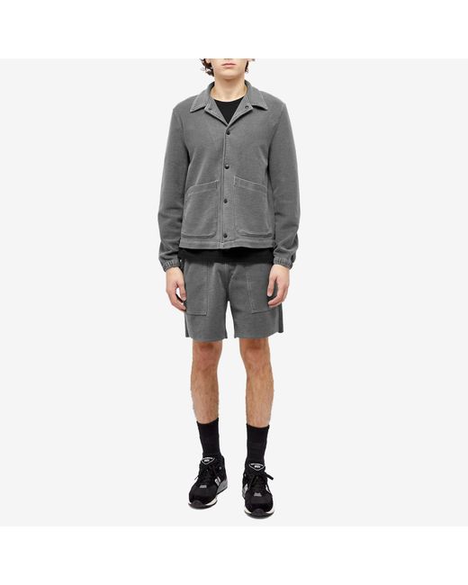 Save Khaki Gray Twill Terry Snap Front Jacket for men