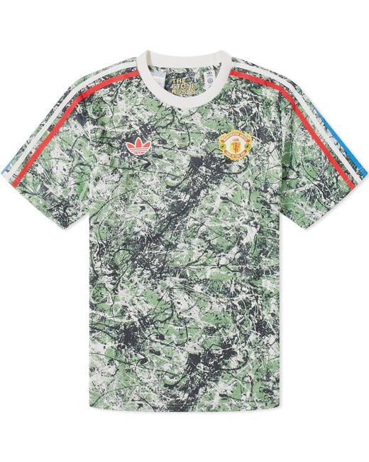 Adidas Blue X Mufc X The Stone Roses Camouflage Football Jersey for men