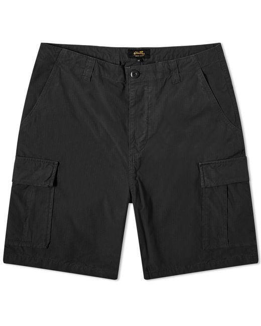 Stan Ray Black Ripstop Cargo Shorts for men