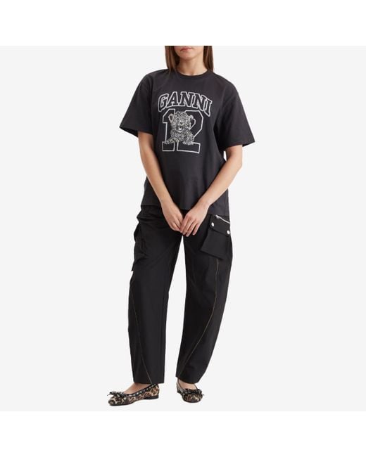 Ganni Gray Stretch Shell Elasticated Cargo Pants Presented By End