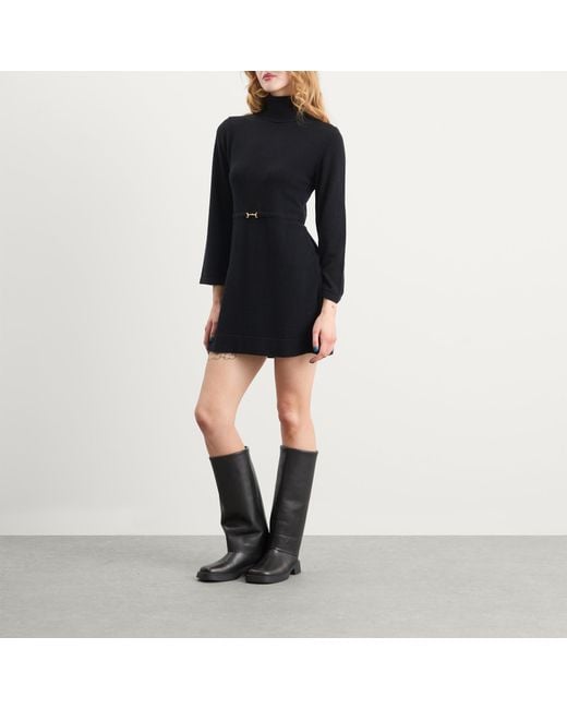 Rixo Black Aly Wool Mini Dress