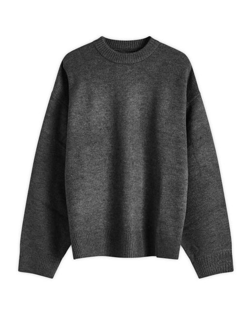 MKI Miyuki-Zoku Black Mohair Blend Knit Crew for men