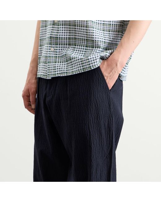 Universal Works Blue Ospina Cotton Pleated Track Pant for men