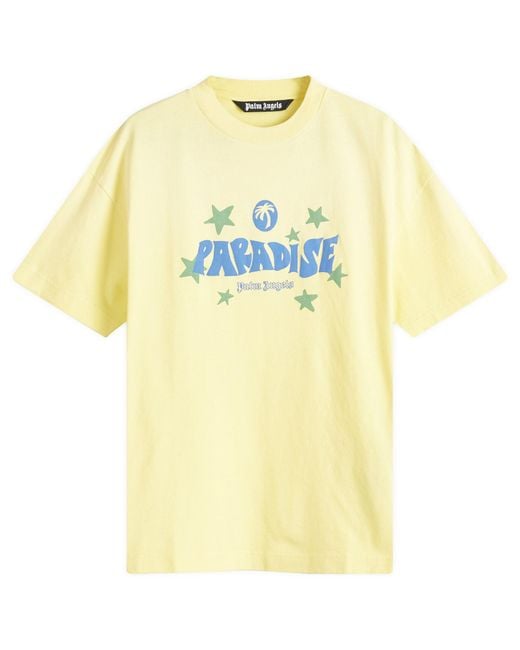 Palm Angels Yellow Paradise Palm T-Shirt for men