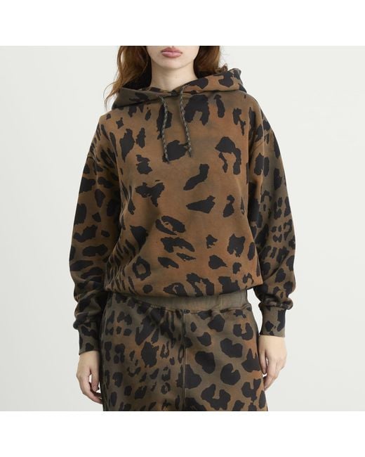 Aries Brown Leopard Tie Dye Hoodie