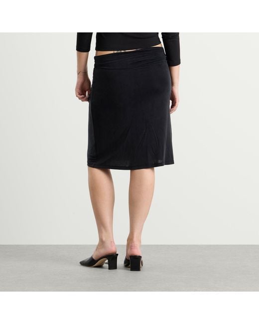 Peachy Den Black Kylie Vent Midi Skort
