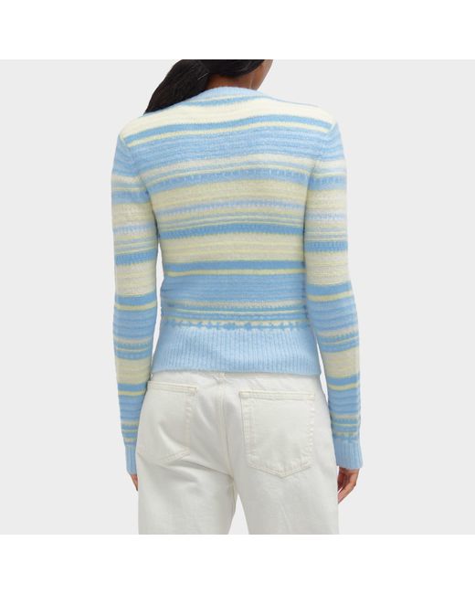 Ganni Blue Stripe Cardigan