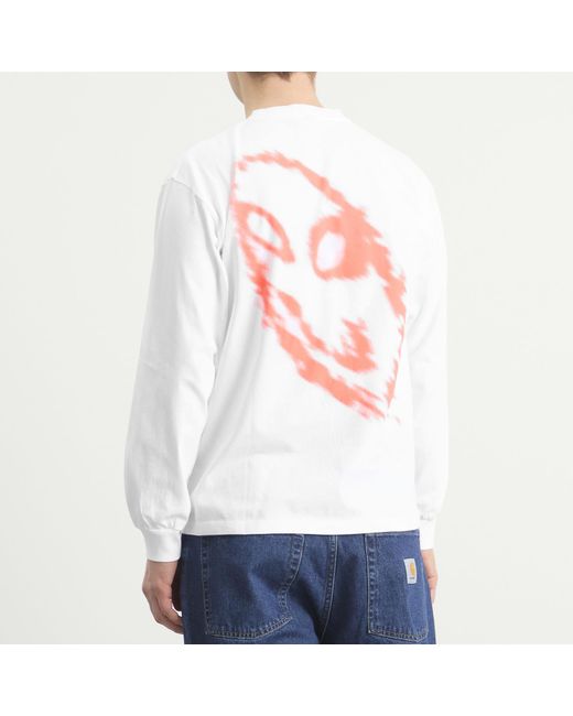 No Problemo White Smile Away Long Sleeve T-Shirt for men