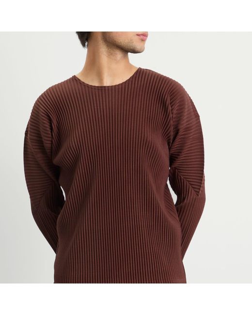 Homme Plissé Issey Miyake Brown Homme Plissé Long Sleeve Top for men