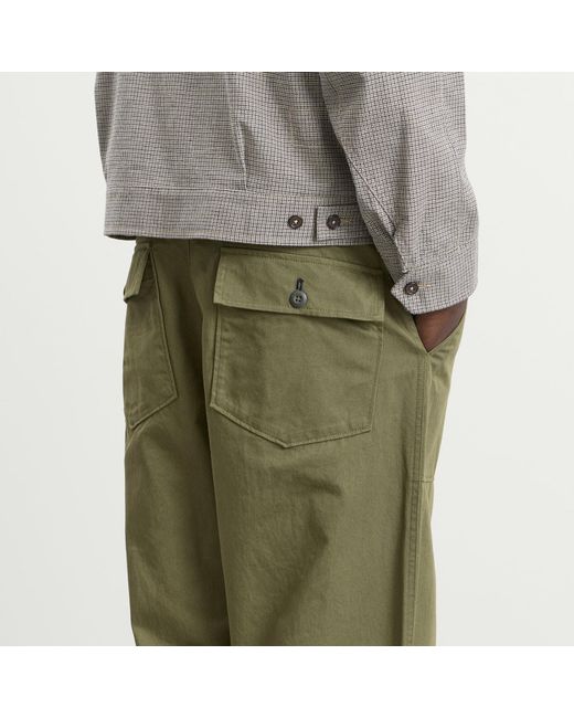 Universal Works Green Twill Fatigue Pant for men