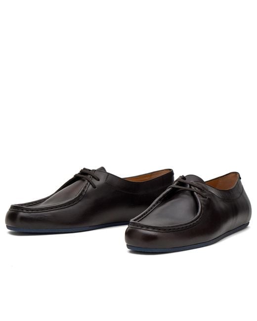 Jil Sander Brown Leather Lace Up Shoe for men