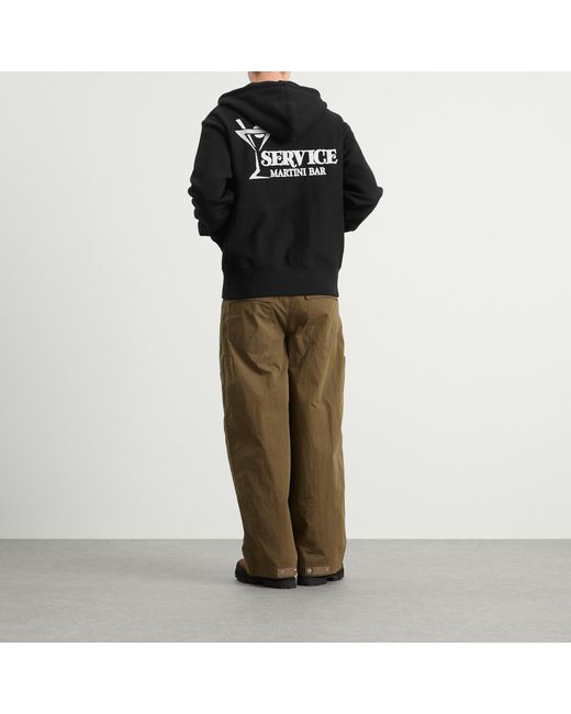 Service Works Black Martini Zip Hoodie for men