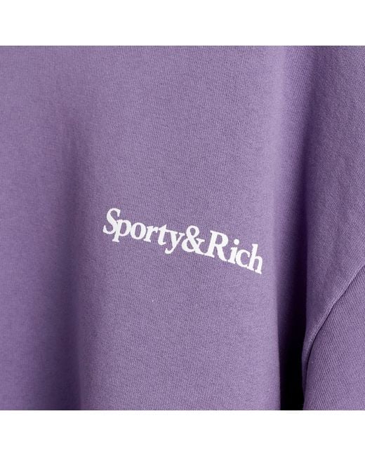 Sporty & Rich Purple Health Is Wealth Crewneck