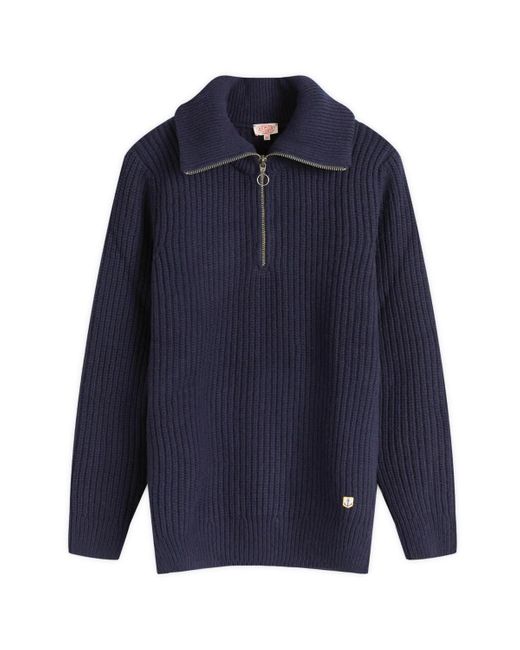 Armor Lux Blue Half Zip Jumper for men