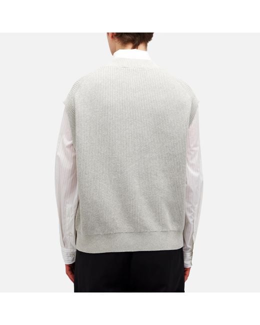 Studio Nicholson White Knitted Vest for men