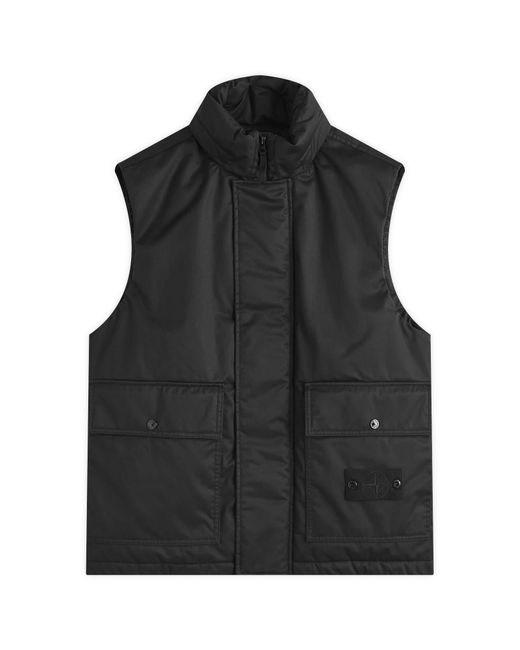 Stone Island Black Ghost Twill Wool-Tc Down Vest for men