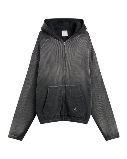 Roa Gray Bee Sun Faded Waffle Zip Up Hoodie for men