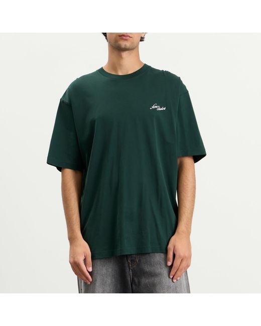Acne Green Exford Small Venice Logo T-Shirt for men