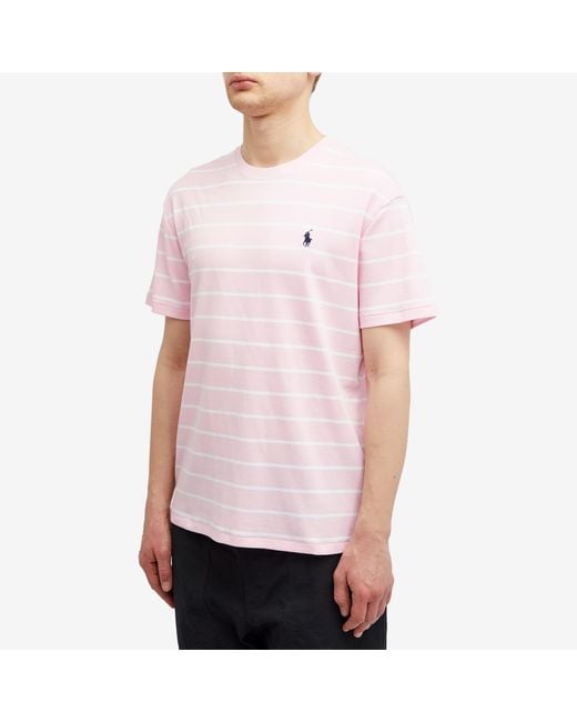 Polo Ralph Lauren Pink Stripe T-Shirt for men