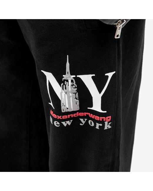 Alexander Wang Denim Sweatpant With Puff Print in Black Lyst UK