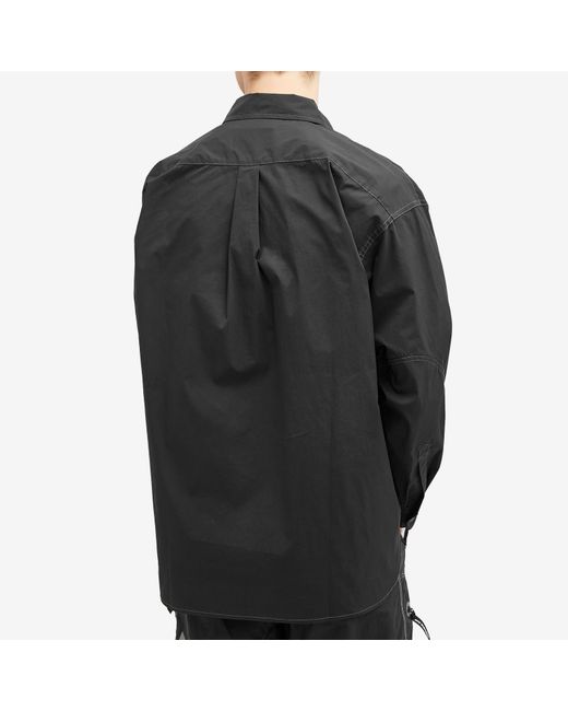 And Wander Black Multi Pocket Shirt Jacket for men