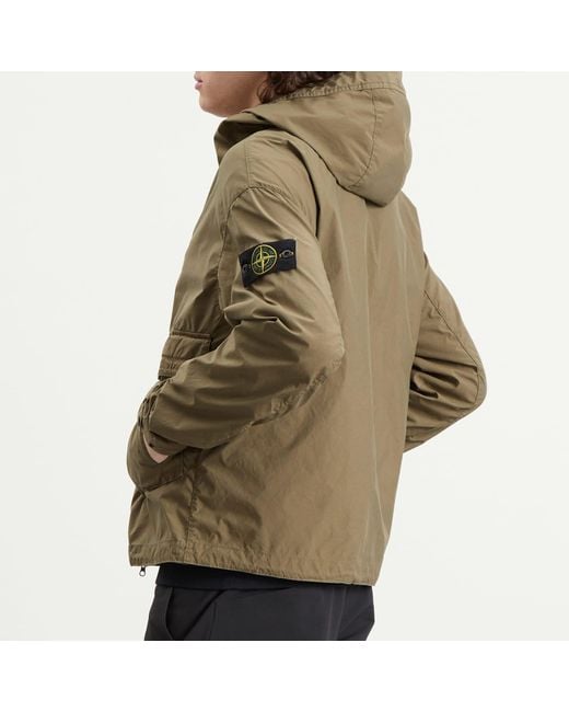 Stone Island Green Light Compact Touch Poly-Tc Hooded Jacket for men