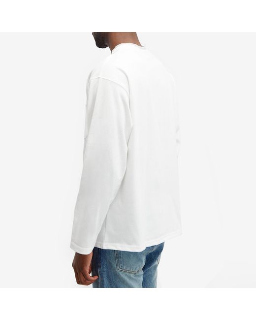 FRIZMWORKS White Double Neck Longsleeve Pocket T-Shirt for men