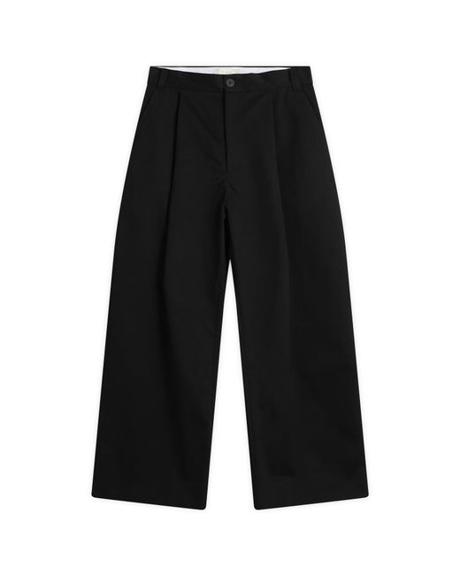 Studio Nicholson Black Sorte Peached Cotton Pleat Volume Pant for men