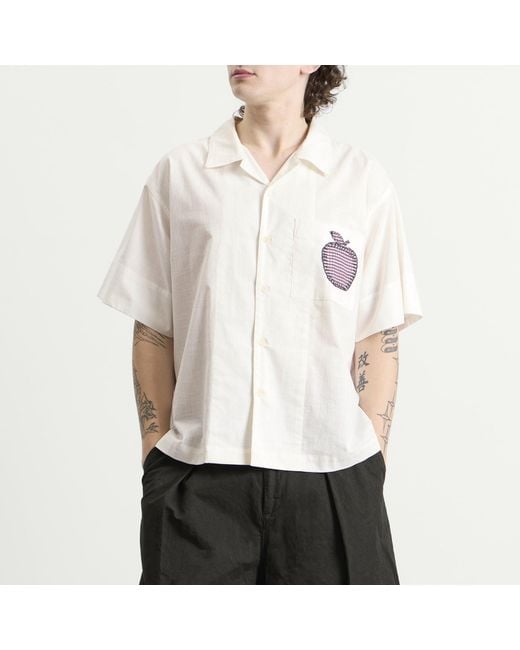 STORY mfg. White Hand Applique Greetings Shirt for men