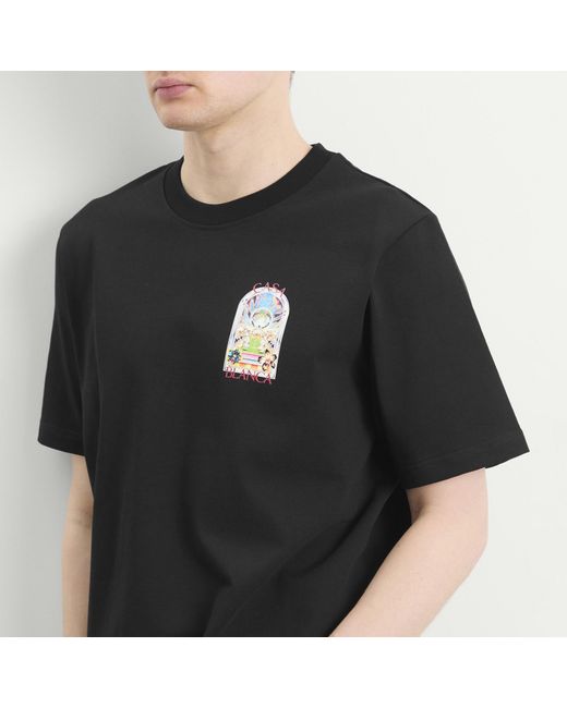 Casablanca Black T-Shirt With Print for men