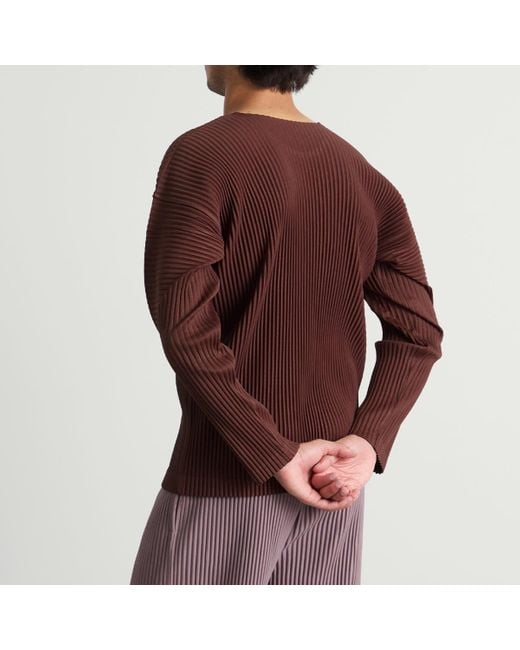 Homme Plissé Issey Miyake Brown Homme Plissé Long Sleeve Top for men
