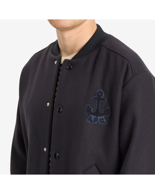 A.P.C. Black Micka Varsity Jacket for men