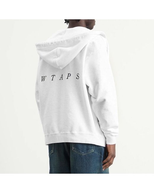 (w)taps White Throwdy Zip Hoody for men