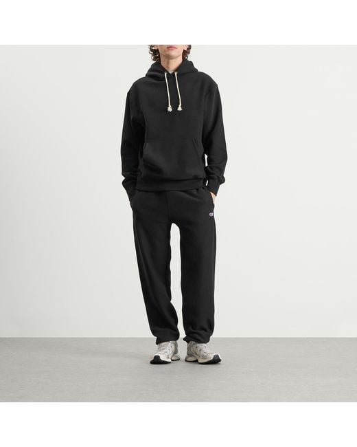 Champion Black Classic Cuffed Cotton Sweatpants for men