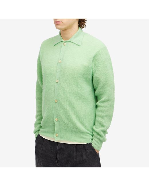 AURALEE Alpaca Cardigan in Green for Men Lyst UK