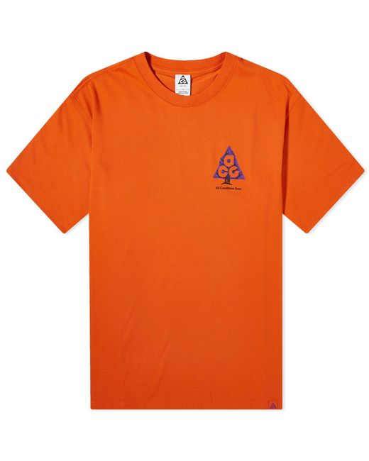 Nike Orange Acg Wildwood T-Shirt for men