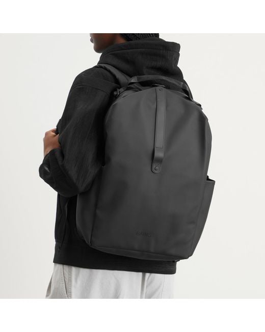 Rains Black Clip Front Backpack