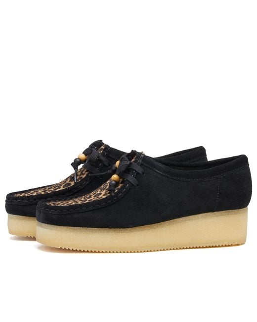 Clarks Blue Leopard Print Suede Moccasins
