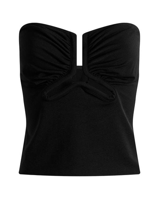 Rick Owens Black Alannah Cropped Bustier Top