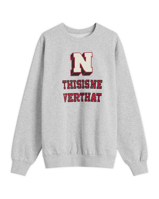 Thisisneverthat Gray Cross Stitched Crew Sweatshirt for men
