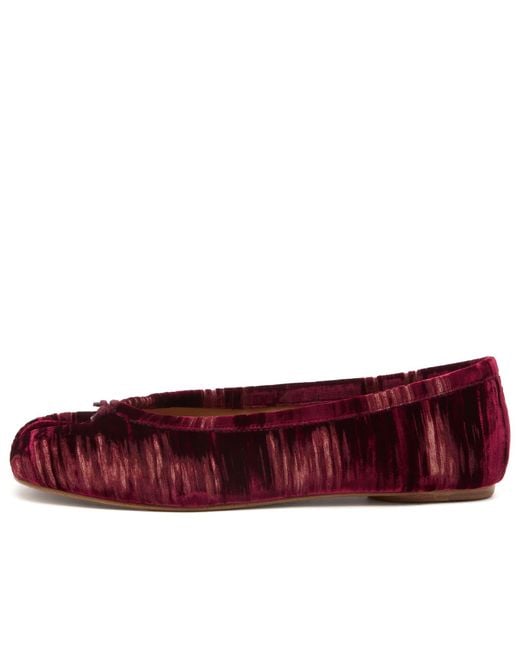 Maison Margiela Red Tabi Velvet New Ballerina