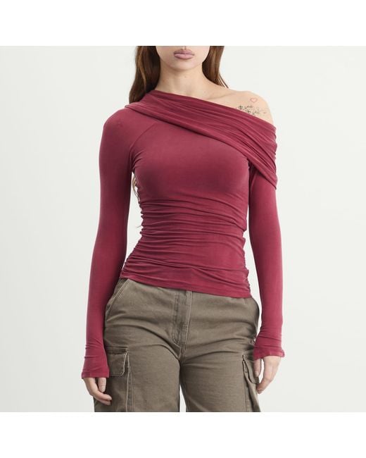 Peachy Den Purple The Kylie Cold Shoulder Top