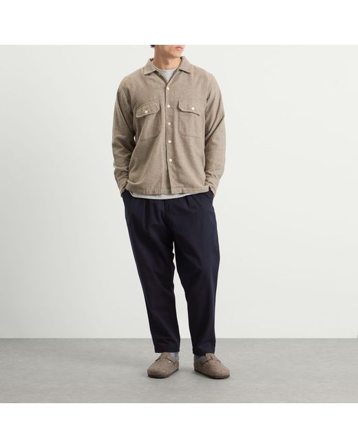 Universal Works Blue Brushed Moleskin Pleated Track Pant for men