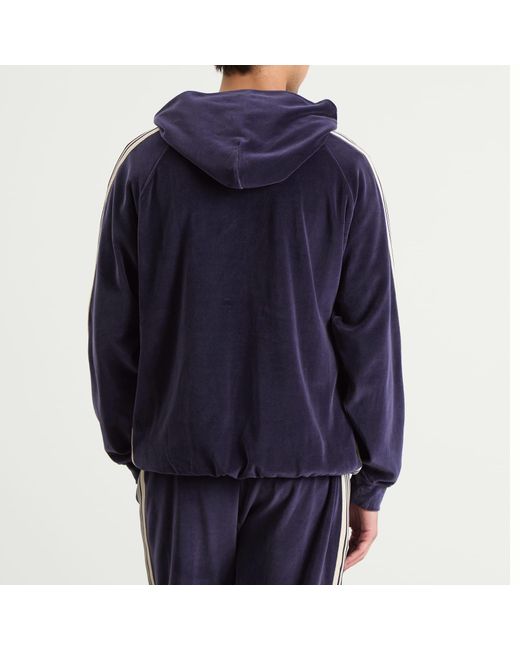 Needles Blue Velour Track Hoodie for men