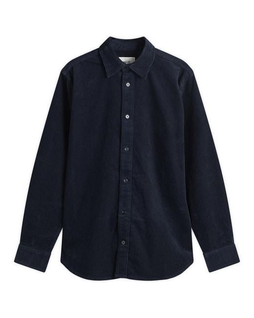NN07 Blue Colby Corduroy Overshirt for men