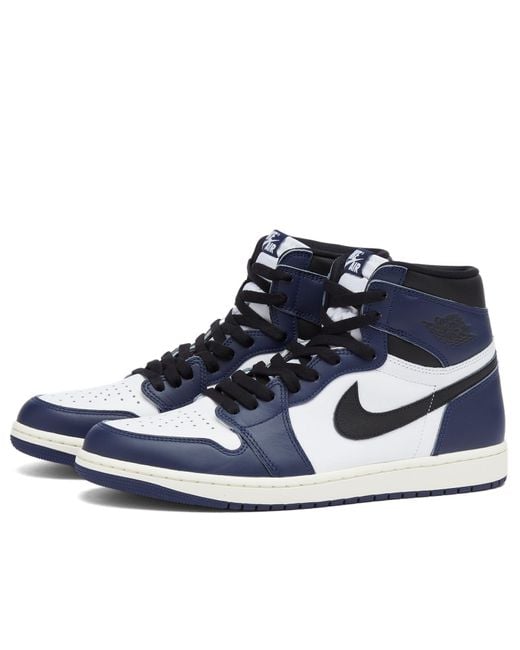 Nike Blue Retro Hi OG Leather Sneakers