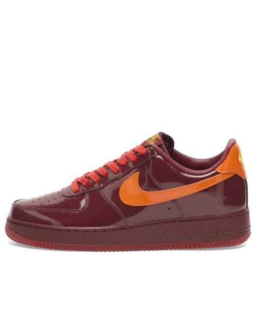 Nike Red Air Force 1 Low Patent Sneaker for men